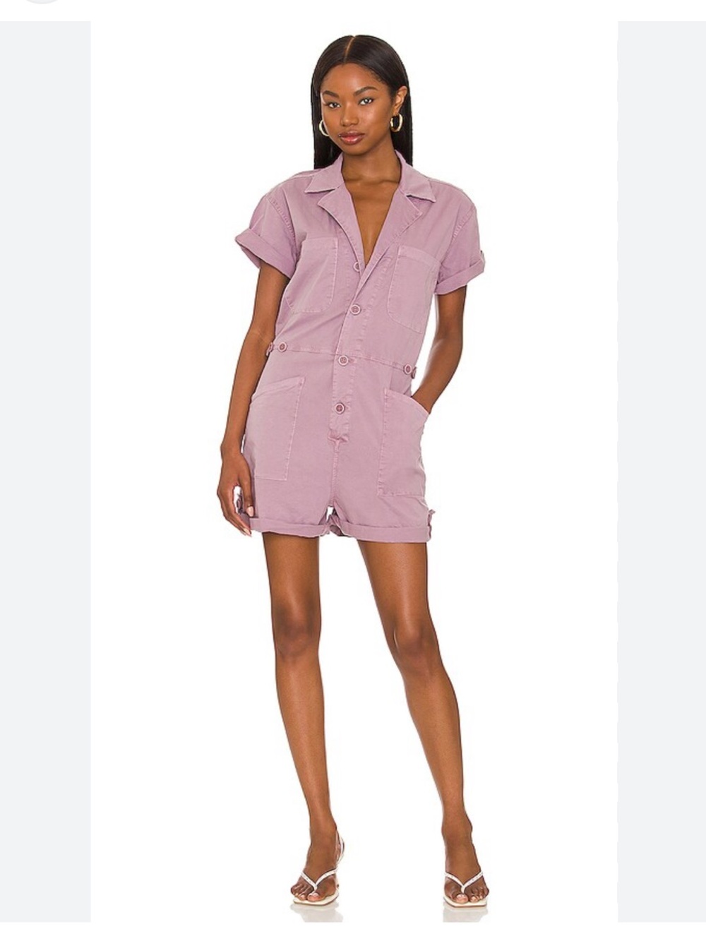pistola lilac denim field suit romper